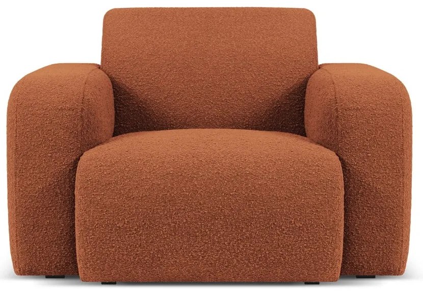 Brązowy fotel z materiału bouclé Molino – Micadoni Home