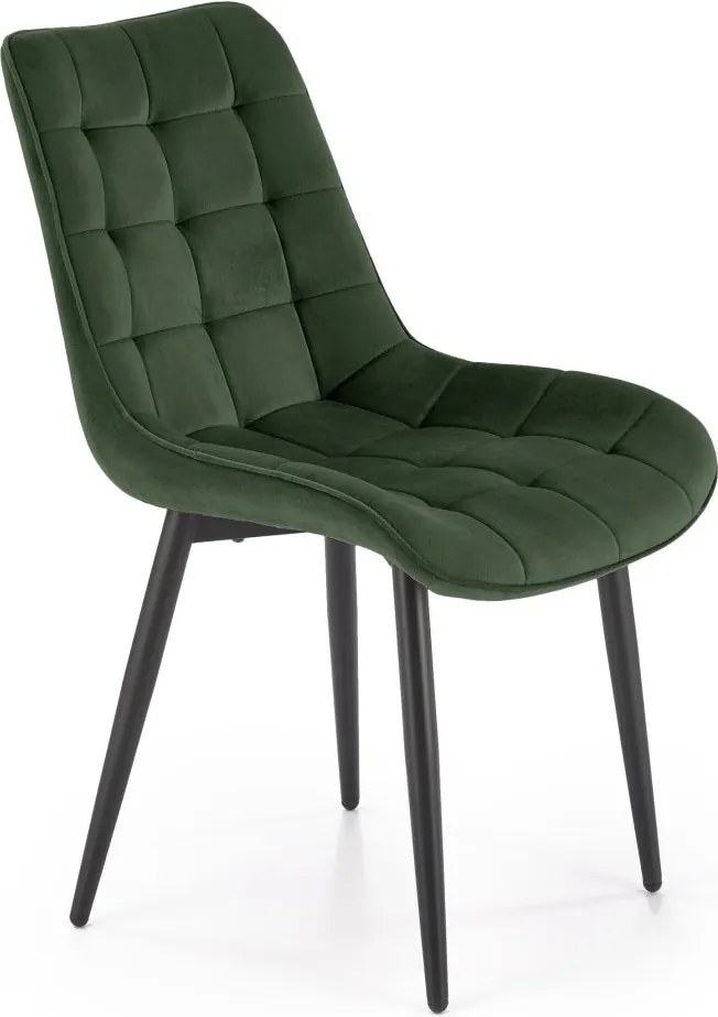 Pikowane aksamitne krzesło do jadalni K580 Halmar