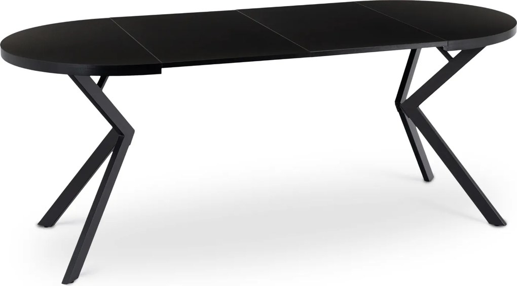 Stół Okrągły Rozkładany DORIAN 80-160 cm Czarny Nowoczesny Loft