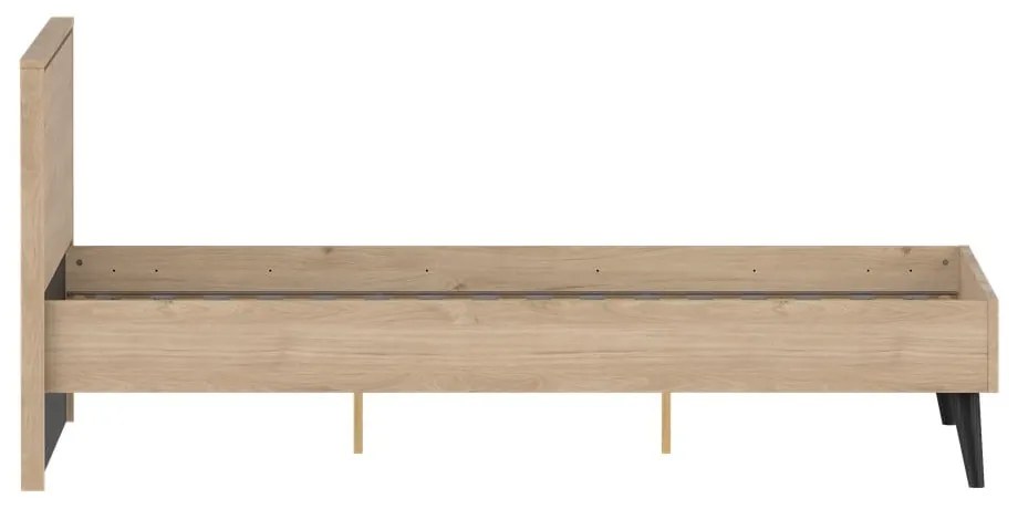 Łóżko dwuosobowe w dekorze dębu ze stelażem 140x200 cm w naturalnym kolorze Ry – Tvilum