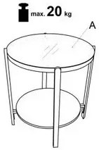 Stolik kawowy KAMALA S 53cm dąb naturalny/czarny HALMAR