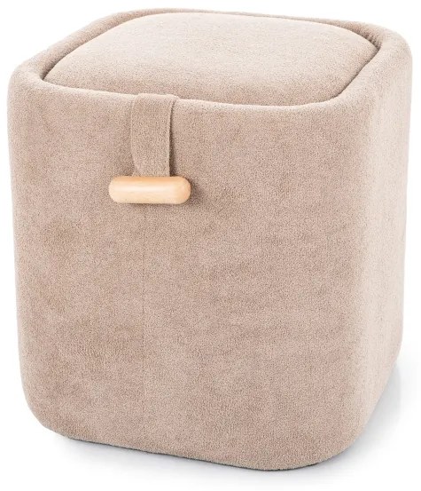 Beżowy taboret NAP z miejscem do przechowywania 37x37 cm