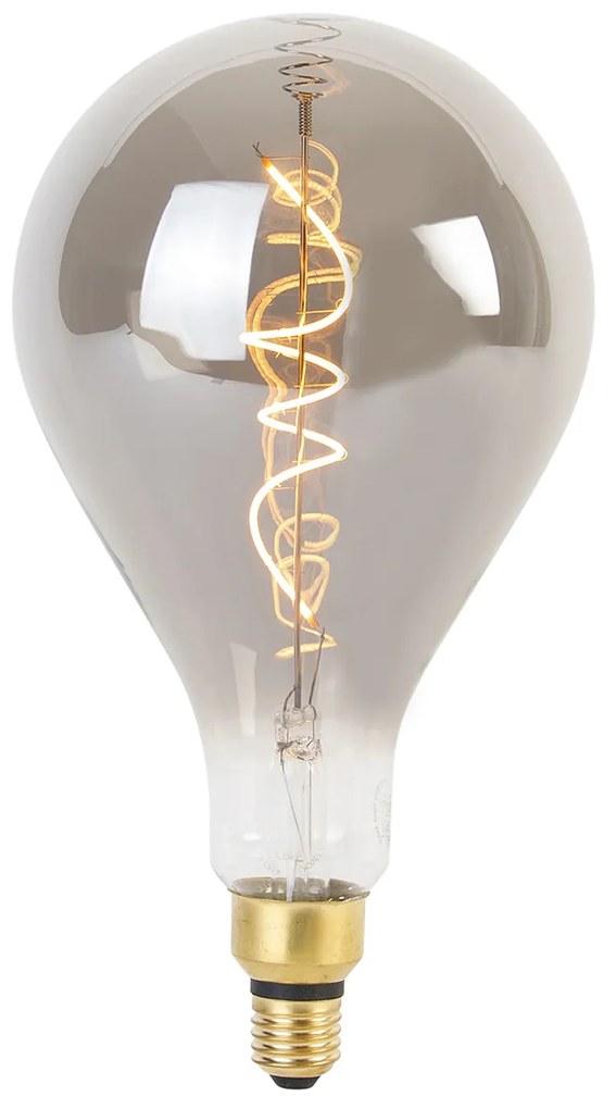 Żarówka LED E27 z możliwością ściemniania, spiralny filament, A165, przydymiona, 4W, 120lm, 1800K