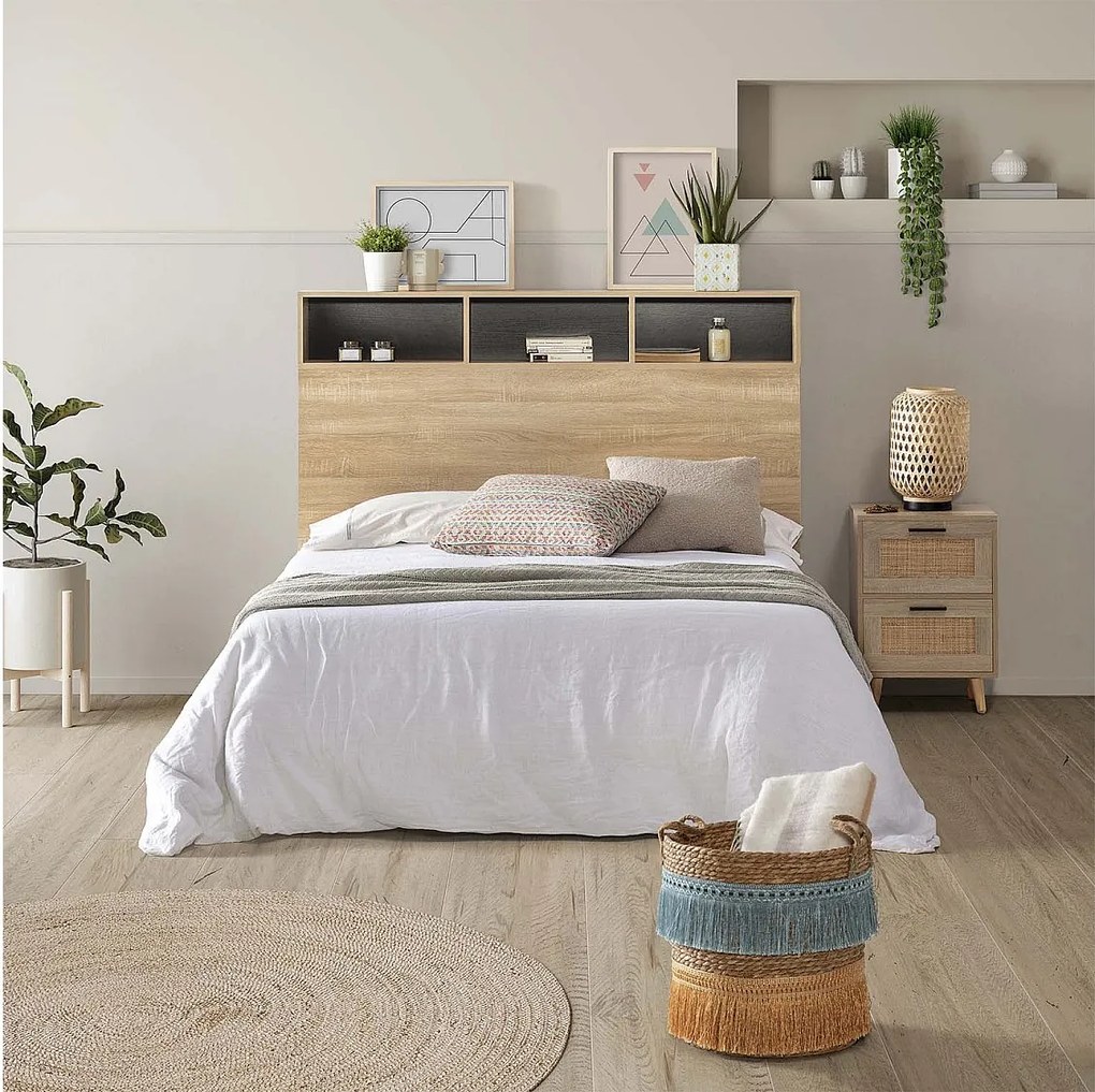 Słup Głowica łóżka Zeus 165 cm dąb, 2 drzwi 9 otworów