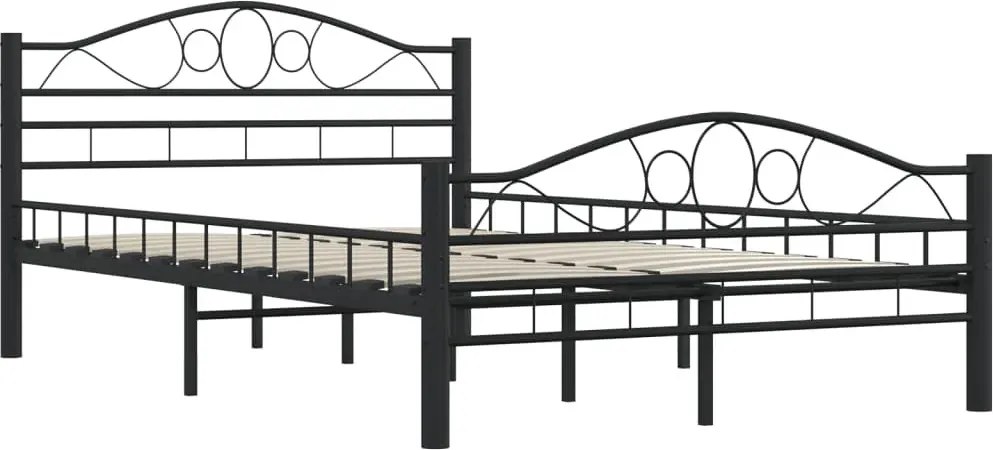 Czarne Metalowe Łóżko Pojedyncze 120X200 Cm K8-W30