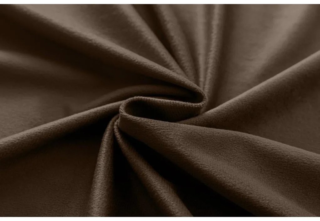 Brązowa zasłona zaciemniająca VELVET 140x270 cm Zawieszanie: Taśma z wiązaniami