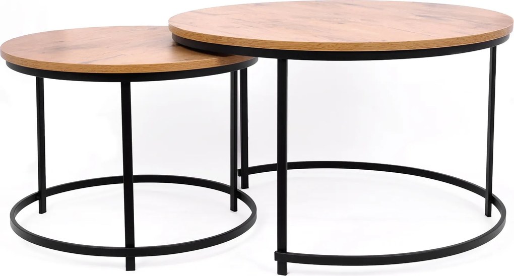 Industrialny komplet stolików kawowych Larice