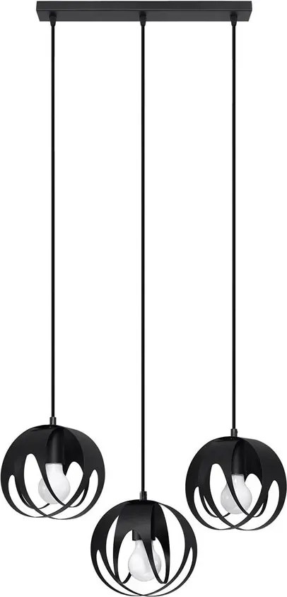Czarna stalowa lampa wisząca nad stół w stylu loft - 7X A190 G3-C45