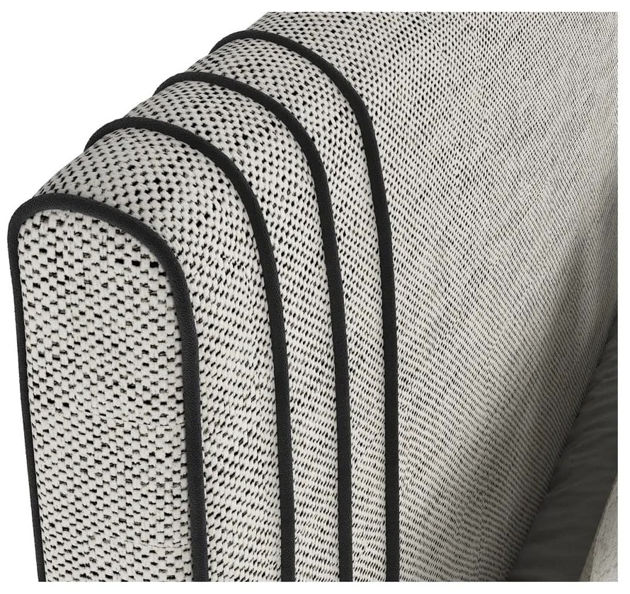 Jasnoszare tapicerowane łóżko dwuosobowe ze schowkiem 140x200 cm Musca – Maison de Rêve