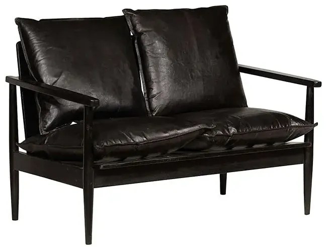 Elegancka skórzana sofa Canes - czarna