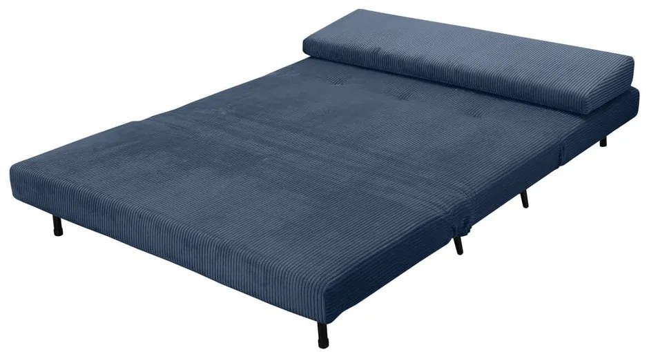 Niebieska sztruksowa rozkładana sofa 140 cm Mallory – Støraa