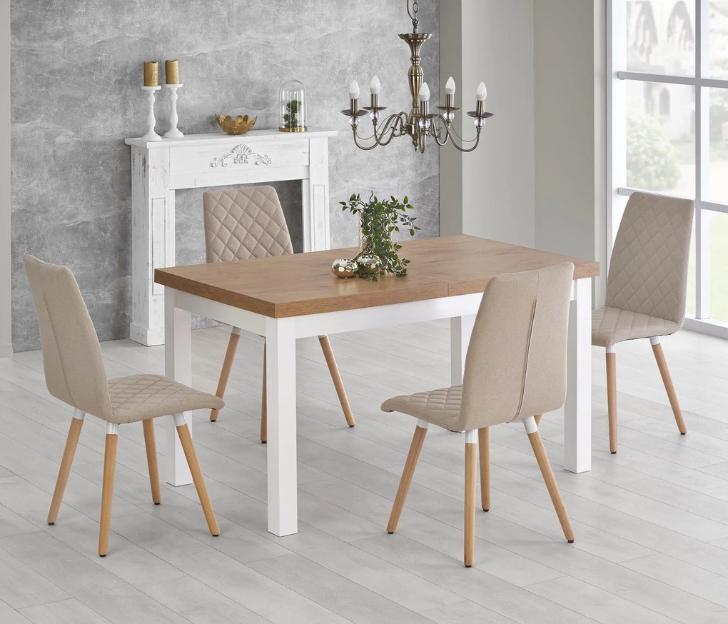 Rozkładany stół do jadalni z blatem w imitacji drewna Tiago