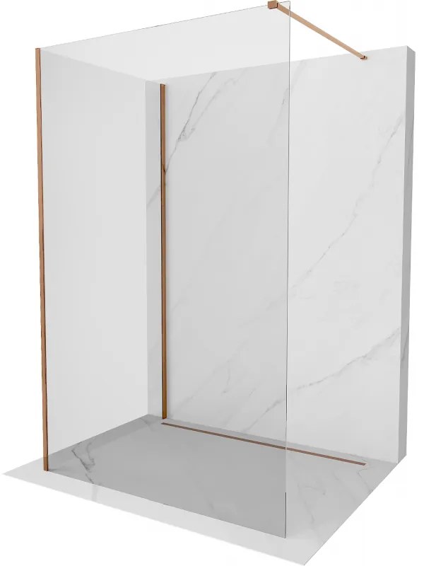 Mexen Kioto ścianka prysznicowa Walk-in 130 x 75 cm, transparent, różowe złoto - 800-130-212-60-00-075