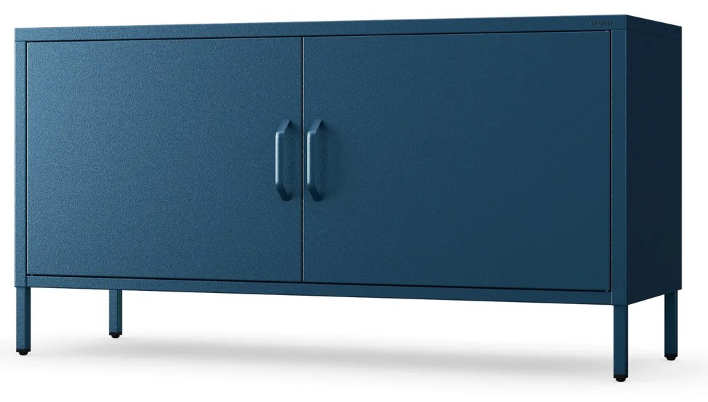 Szafka RTV metalowa na nóżkach granatowa, 1150x595x400 mm: ROSA Modern