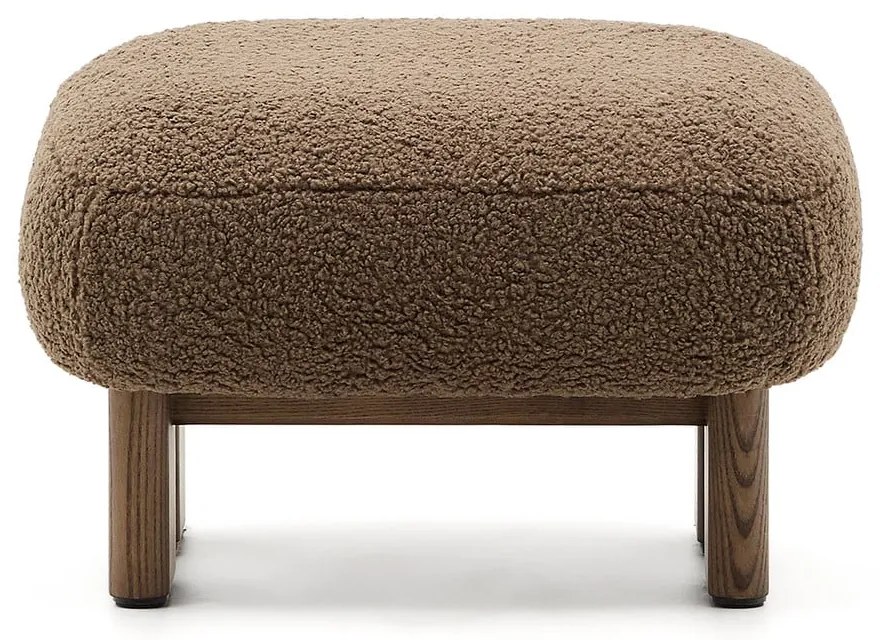 Brązowy podnóżek z materiału bouclé Nema – Kave Home