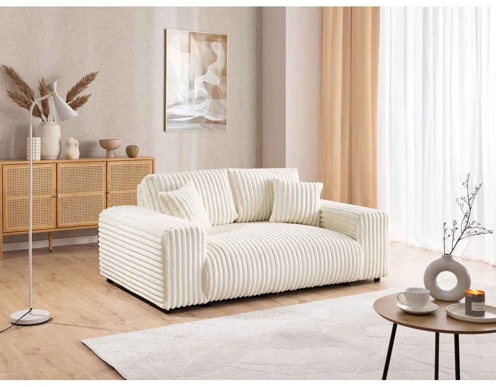 Kremowa sztruksowa sofa 178 cm Justin – Ropez