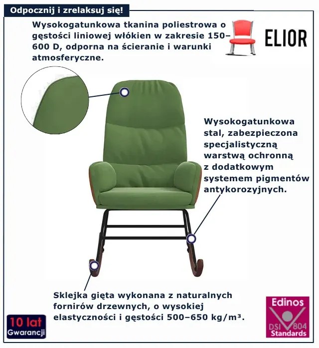 Jasnozielony fotel bujany K0-H37