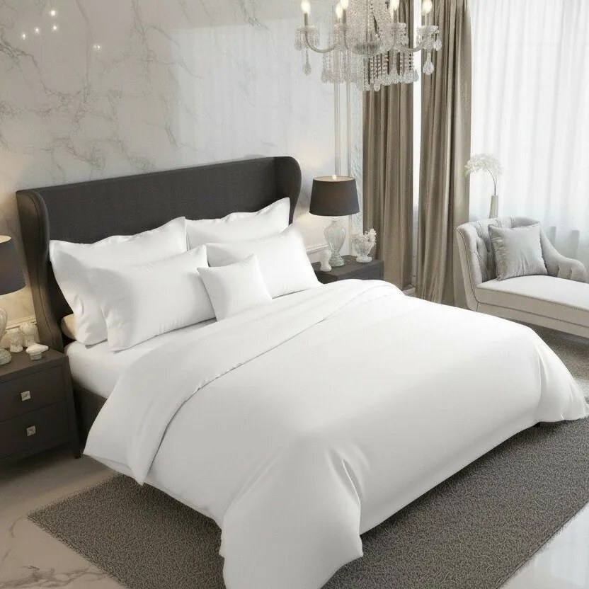 Kvalitex Pościel satynowa Luxury Collection biały, 140 x 200 cm, 70 x 90 cm