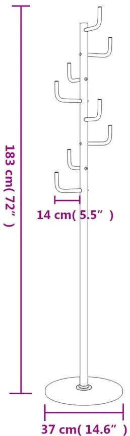 Czarny metalowy wieszak stojący 8 haczyków - Gofor 3X