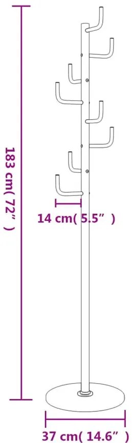 Metalowy czarny stojący wieszak 8 haczyków Z8-C48