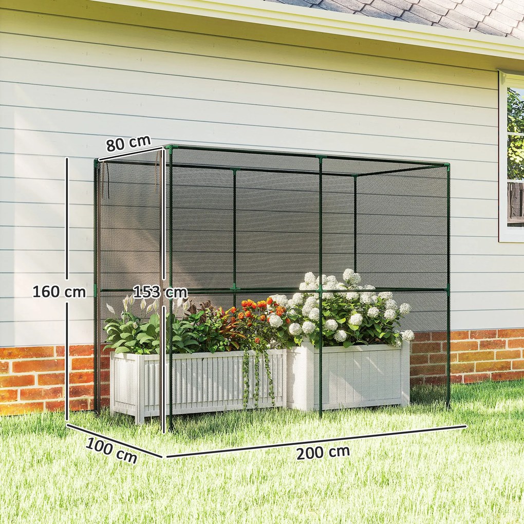 Outsunny Klatka na owoce, siatka ochronna z drzwiami na zamek błyskawiczny, ochrona przed ptakami, owadami i małymi zwierzętami, czarna | Aosom PL