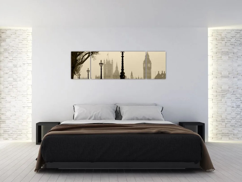 Obraz - Londyn we mgle, Anglia (170x50 cm)