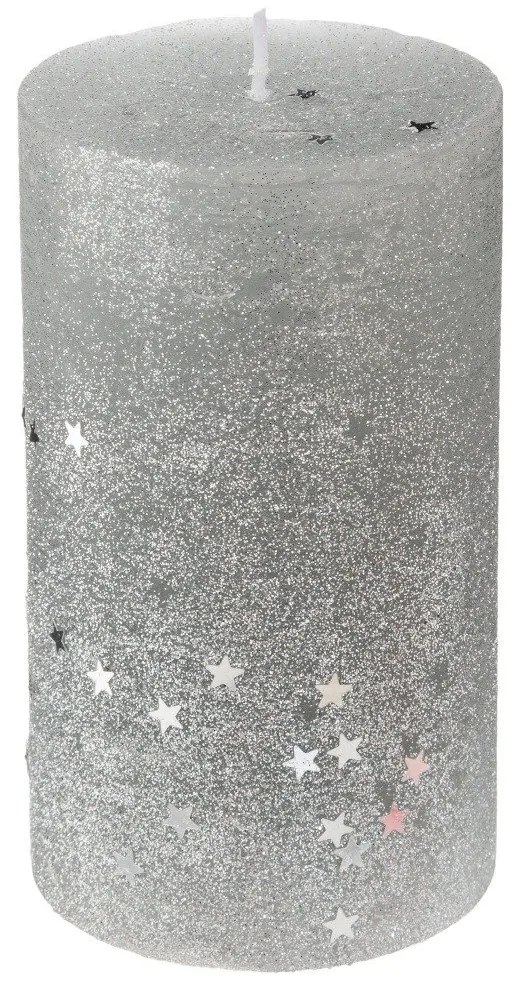Świeca okrągła w gwiazdki, rozmiar L, 12 cm