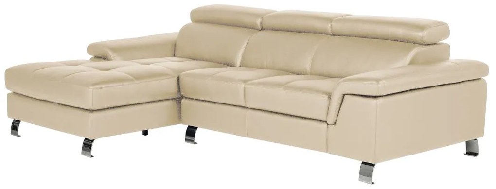 Kanapa narożna ze skóry MISHIMA - Taupe - Narożnik lewostronny