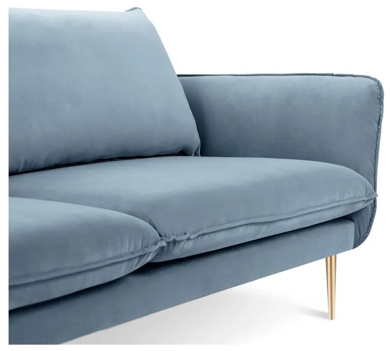 Bladoniebieska aksamitna sofa Cosmopolitan Design Florence, 160 cm