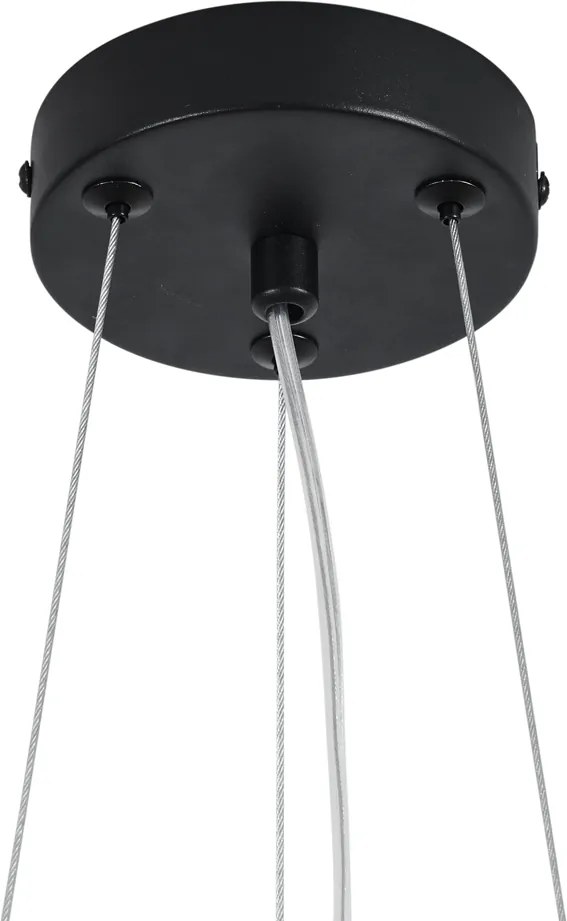 Bohemska lampa wisząca czarna z kolorowymi kwiatami czerwonymi i różowymi - Flower Power