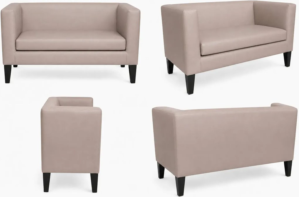 Sofa Monaco : Kolor nogi - Venge, Kolor tkaniny - EKO-SKÓRA - 11D, Typ tkaniny - Eko-skóra , Wysokość nogi - 20 cm