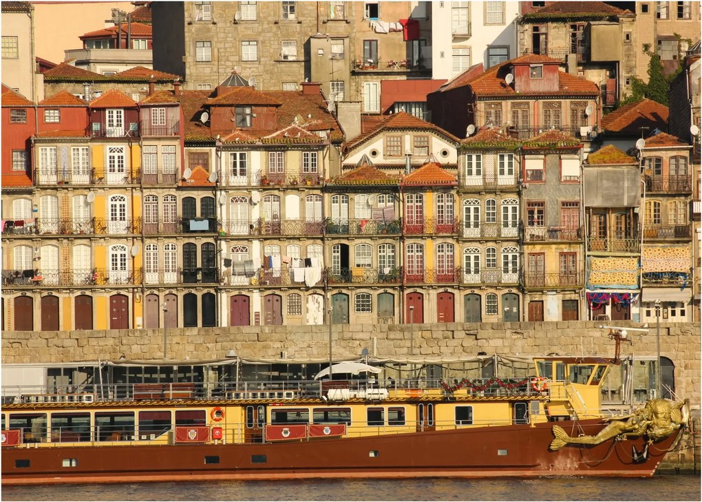 Obraz na szkle - Dzielnica Waterfront, Portugalia (70x50 cm)
