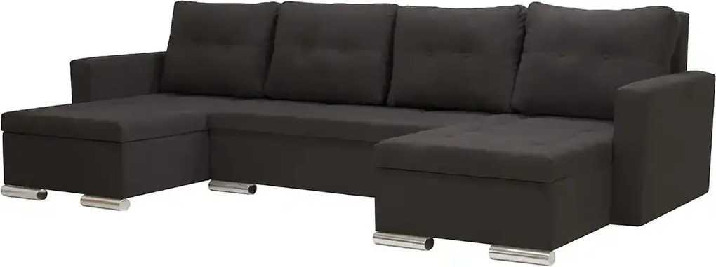 Narożnik U z funkcją spania FOLLER Czarny