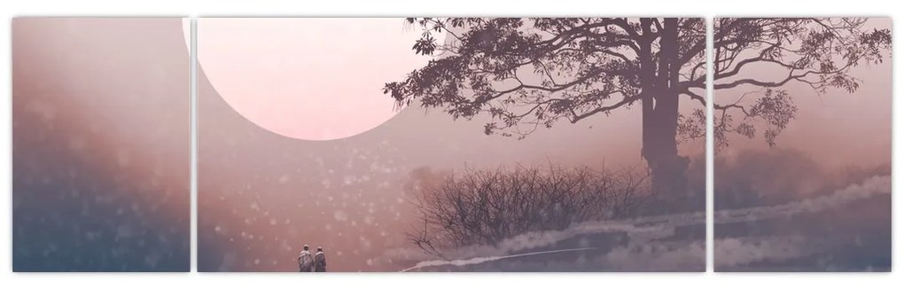 Obraz - Zakochana para (170x50 cm)