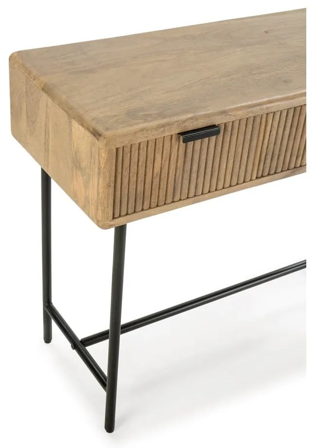 Konsola z litego drewna mango w naturalnym kolorze 38x100 cm Mundra – MOME