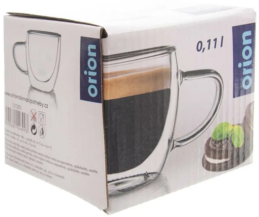 Orion Kubek szkło podwójne, 110 ml, XS