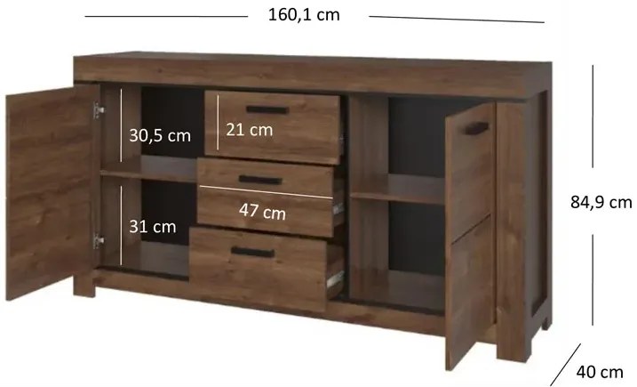 Komoda z szufladami i szafkami - Samar 6X