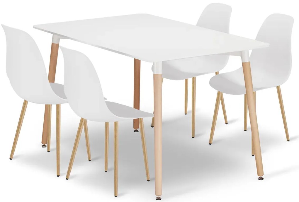 Komplet białych mebli do jadalni T4-G77