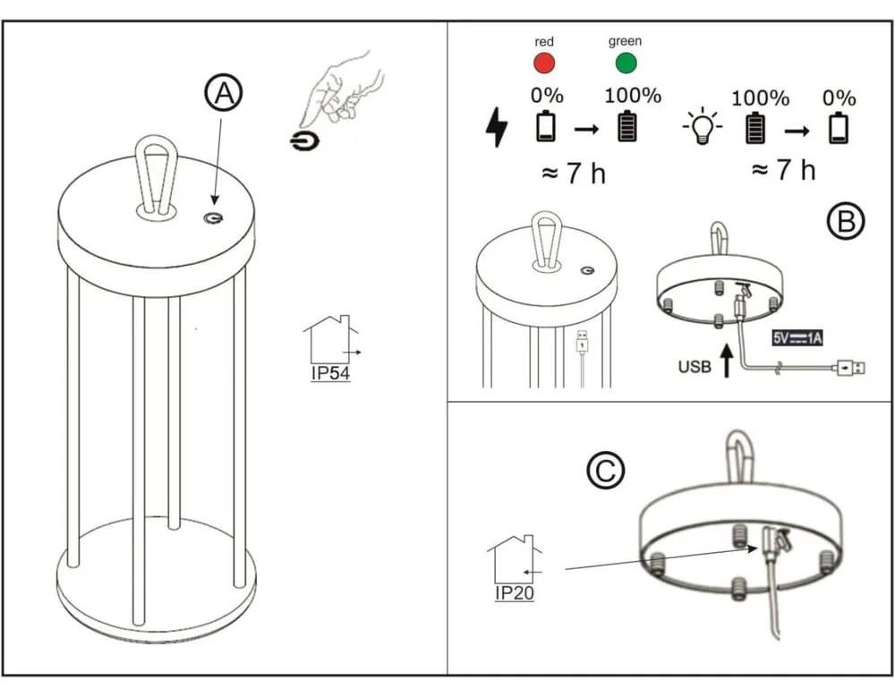 Czarna lampa stołowa LED (wysokość 36 cm) Kante – Fischer &amp; Honsel