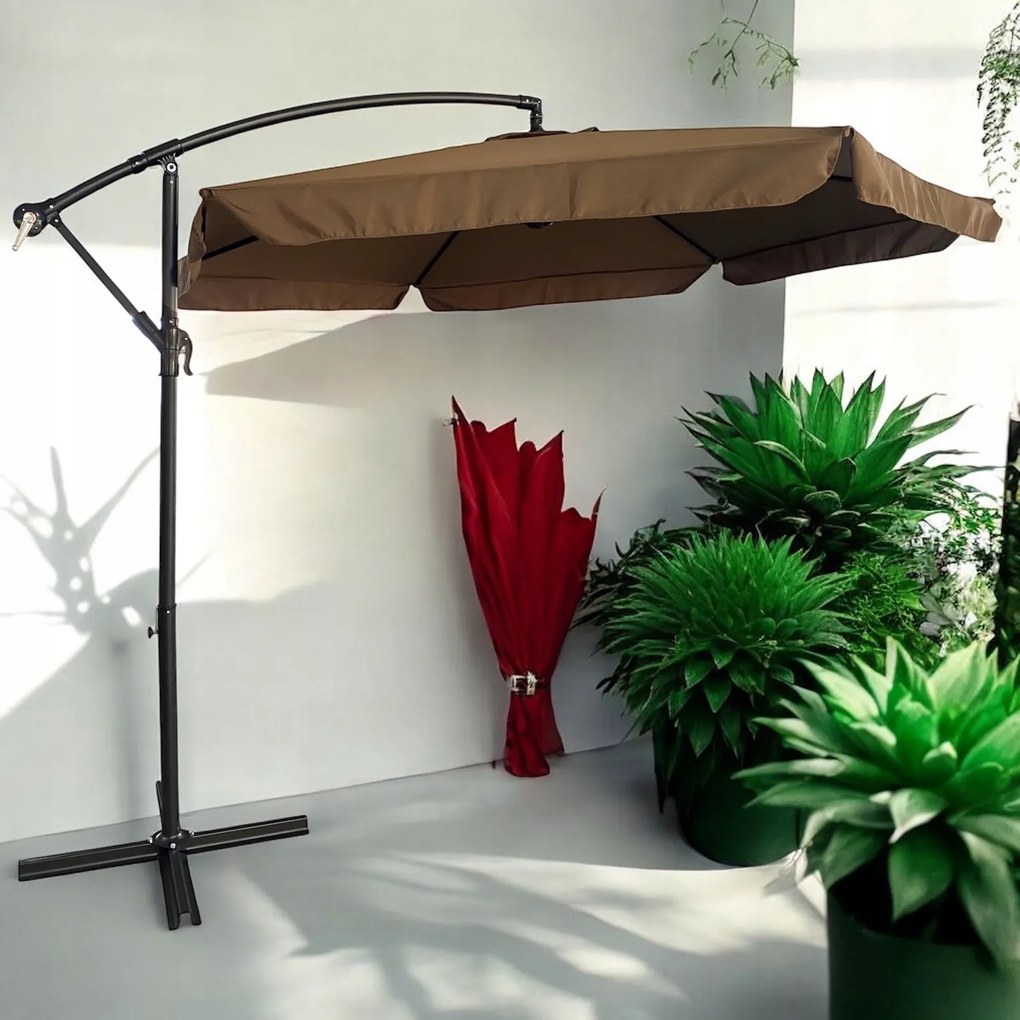 Składany parasol ogrodowy Floriva YN7011-BR, brązowy