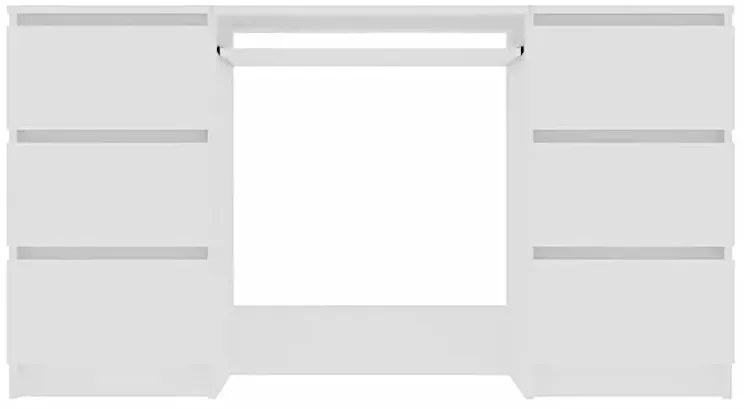 Białe minimalistyczne biurko z szufladami - Sanmi