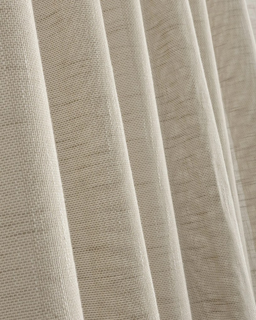 Zasłona na taśmie wave kolor beżowy tkanina półprzezroczysta, strukturalna