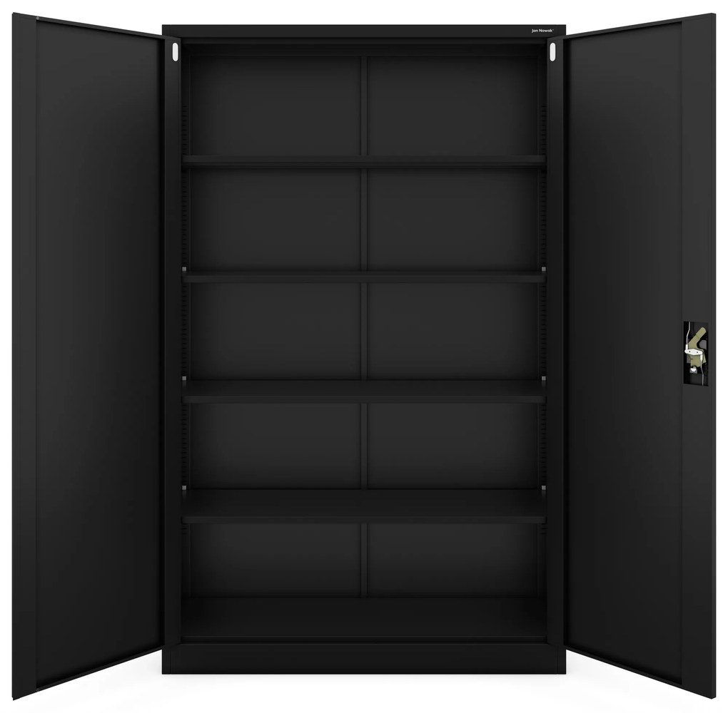 Szafa biurowa metalowa na dokumenty czarna JAN II, 1150 x 1850 x 400 mm