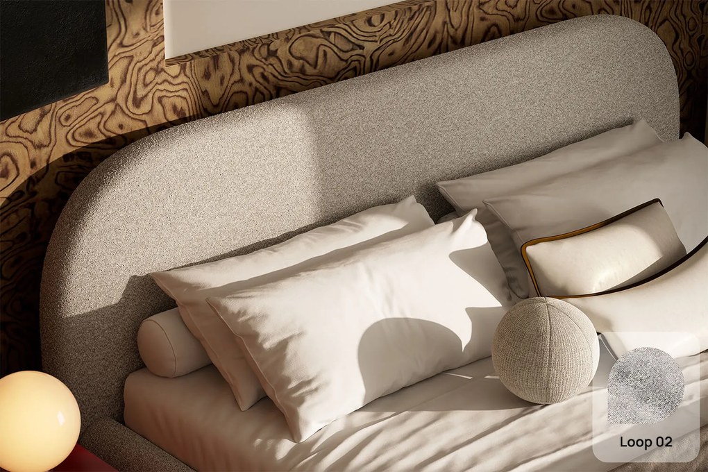 Łóżko Livv 160x200, tkanina LOOP 02, stelaż metalowy