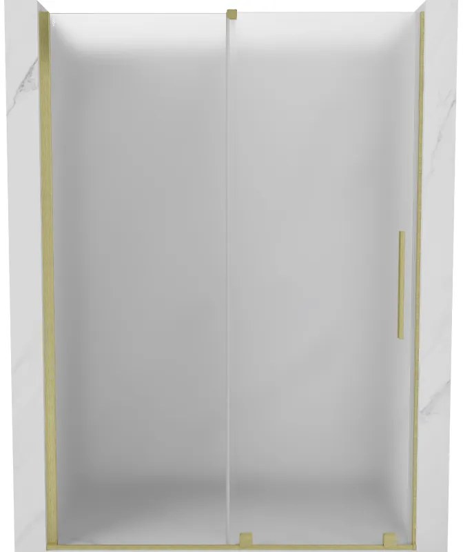 Mexen Velar drzwi prysznicowe rozsuwane 140 cm, szron, złote szczotkowane - 871-140-000-31-55
