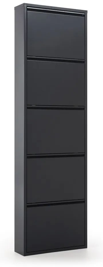 Antracytowa metalowa uchylna szafka na buty 50x169x15 cm Ode – Kave Home