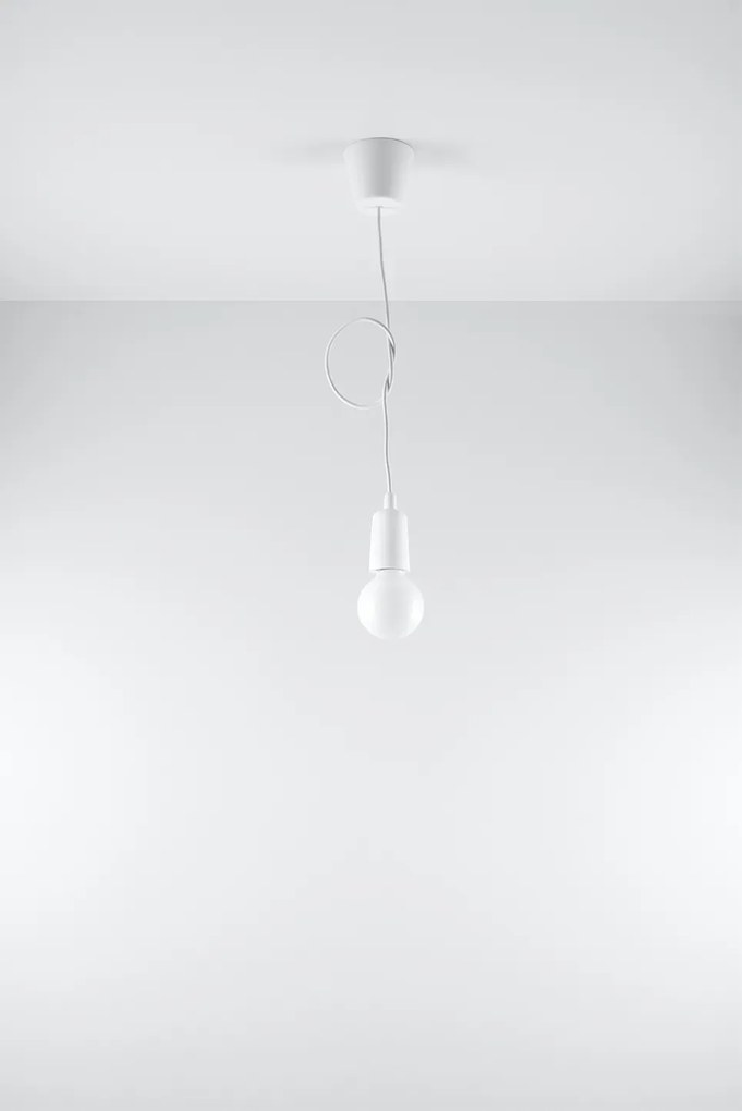 Biała pojedyncza lampa wisząca loft - 3X EX541 T8-Z59