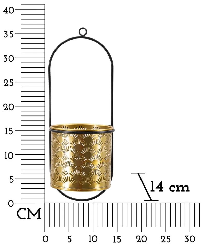 Metalowy wieszak na doniczkę ø 14 cm (wysokość 37 cm) Hong – Mauro Ferretti