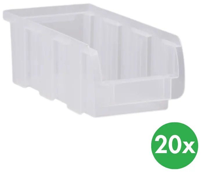 Plastikowy pojemniki COMPACT, 102 x 215 x 75 mm, przezroczysty