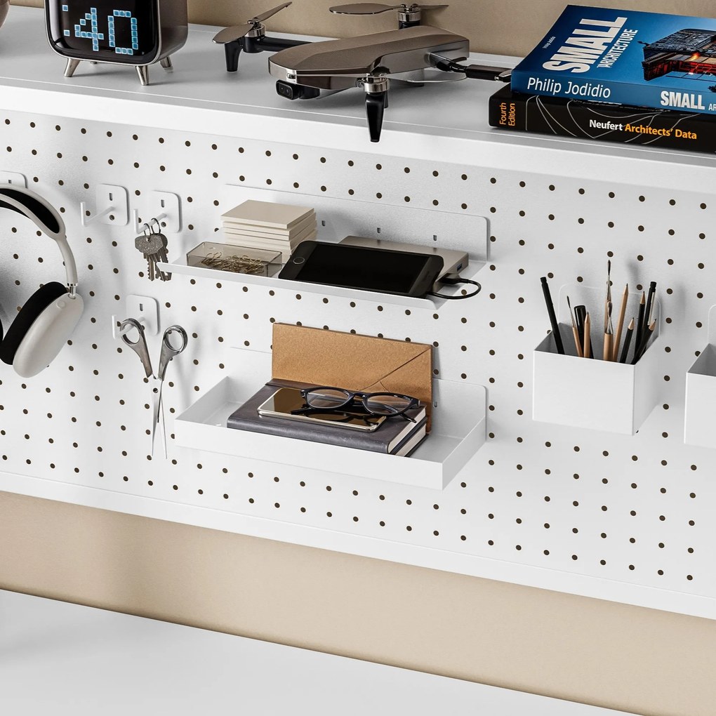 Metalowa nadstawka na biurko JENNY, 950 x 980 x 220 mm, biała